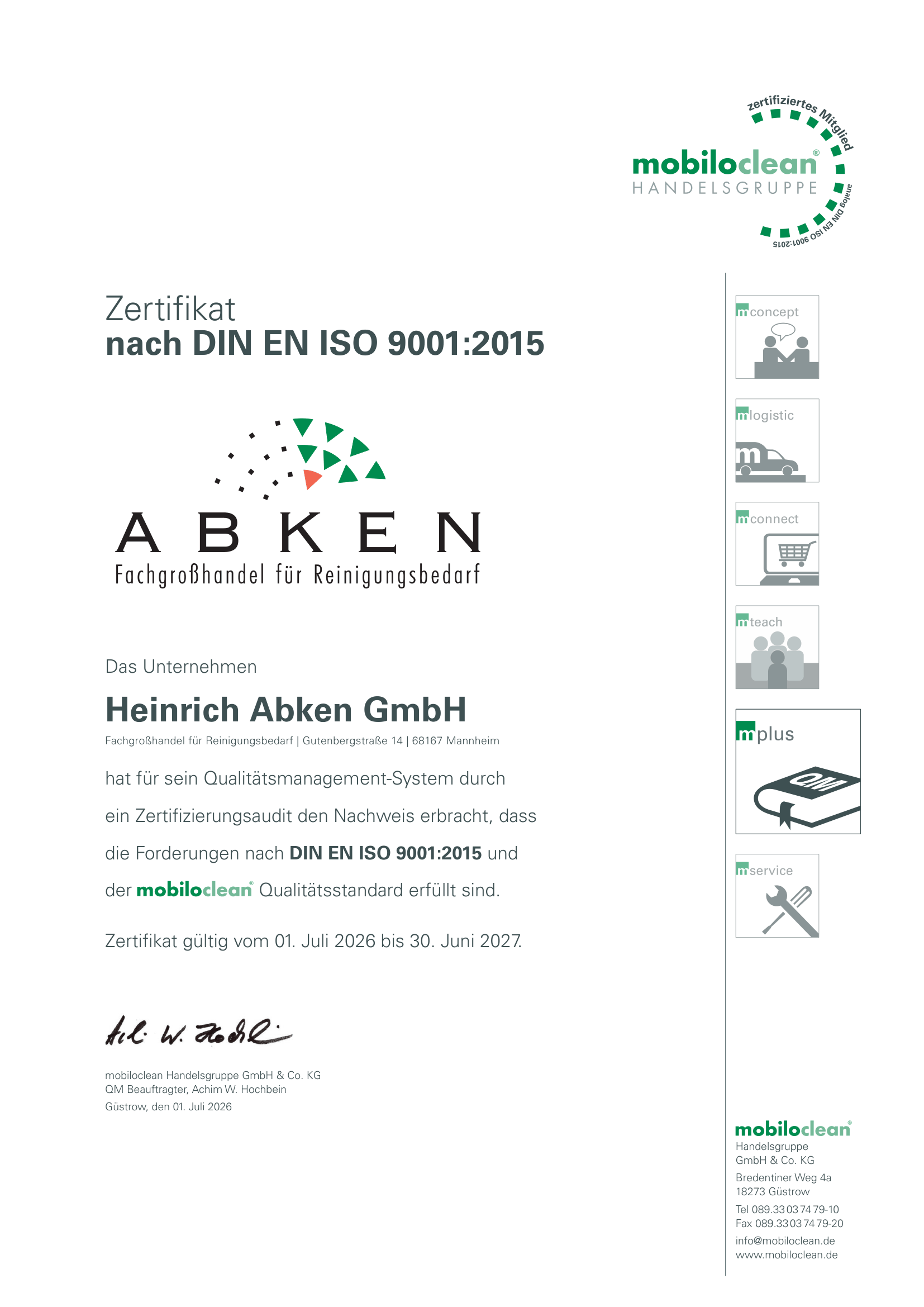 DIN EN ISO 9001:2015